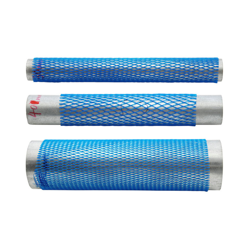 Blauwe stijve plastic gaasmouwen net voor automatische krukassen - Hardware-verpakking Beschermingsnetrollen